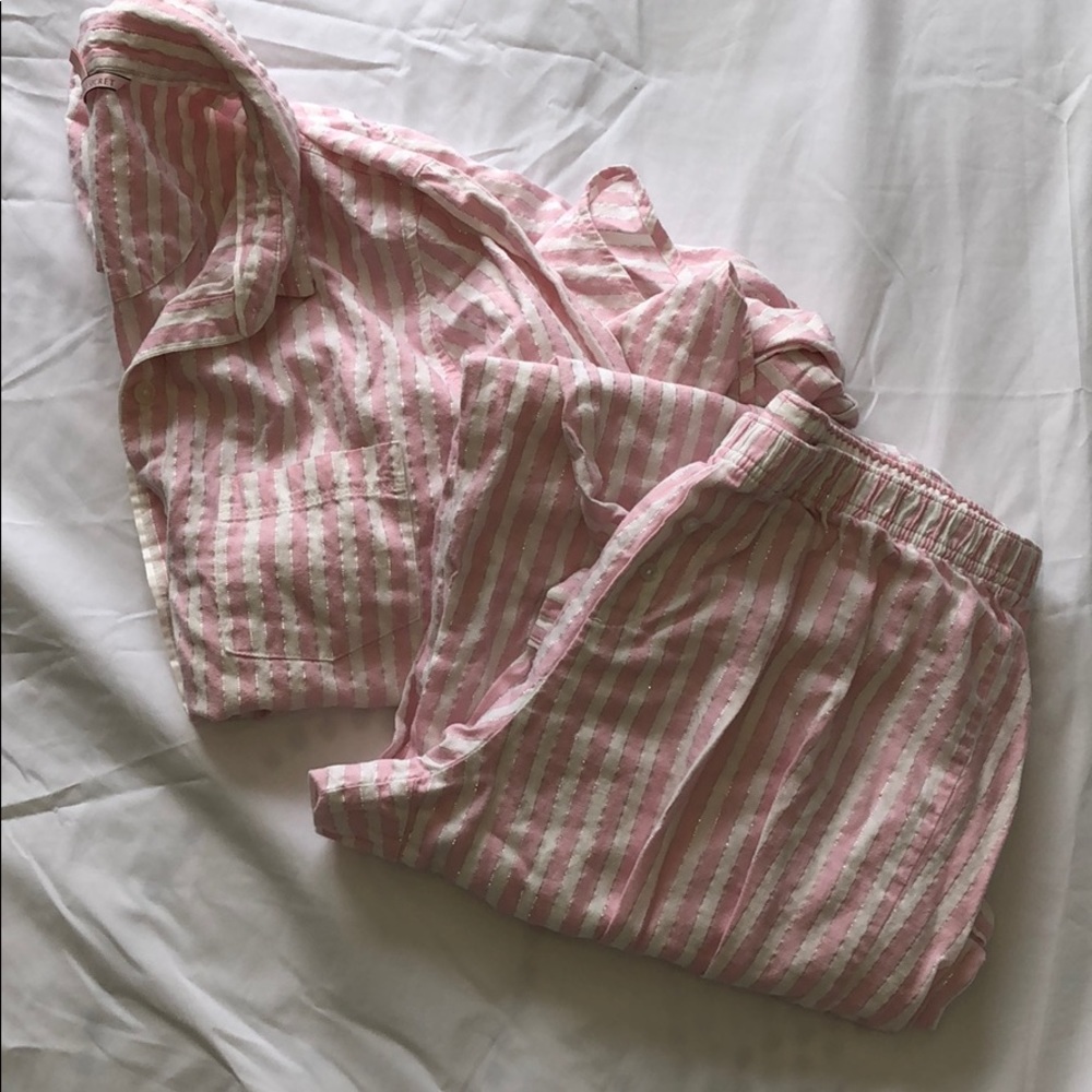 VS Pink and White Stripe PJ Set
